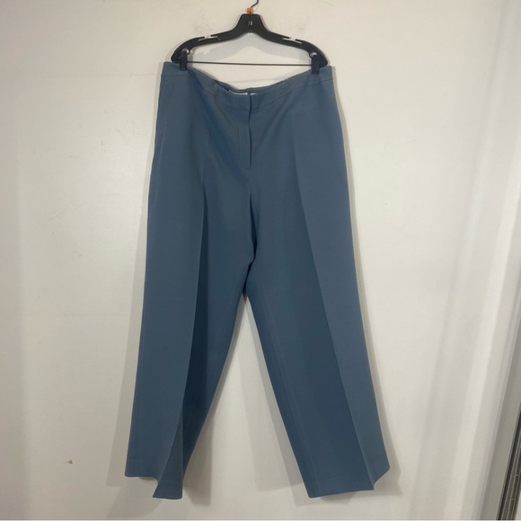 Lafayette 148 Wool-Silk Crepe Gates Slate Blue Pant Size 20 NWT - Picture 1 of 5